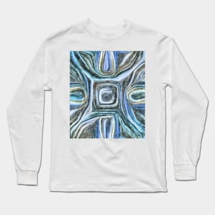 Blue, lavender, and gray abstract Long Sleeve T-Shirt